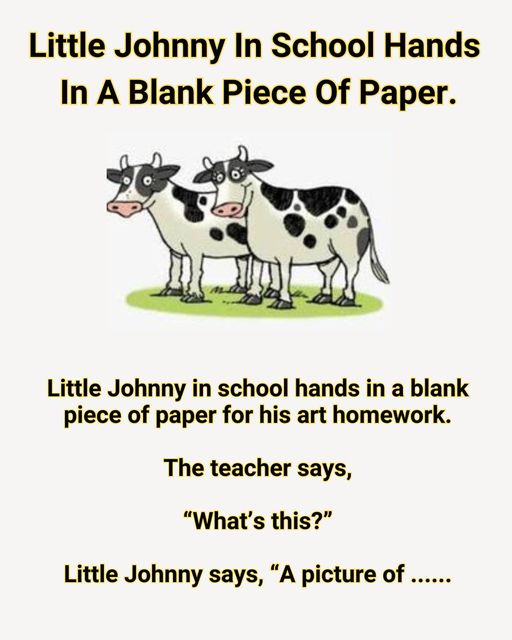 Little Johnny In School Hands In A Blank Piece Of Paper.