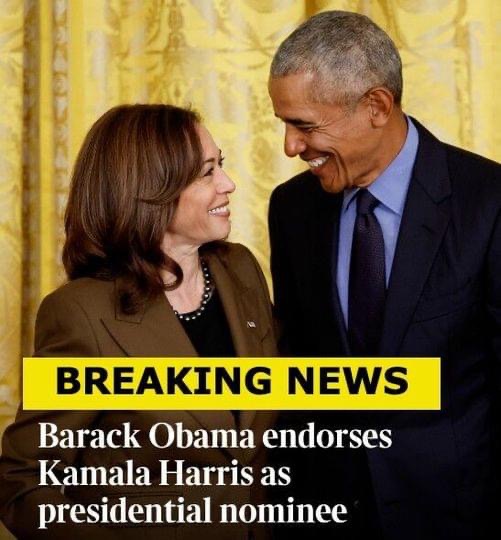 Barack and Michelle Obama’s Endorsement of Kamala Harris for President