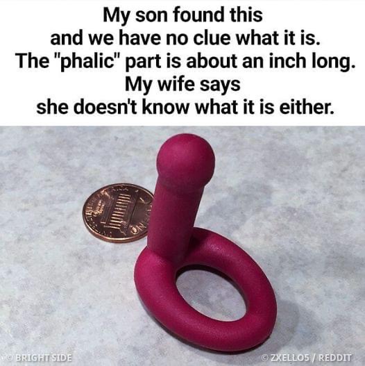 My son found this, and we have no clue what it is. My wife says she doesn’t know what it is either.”