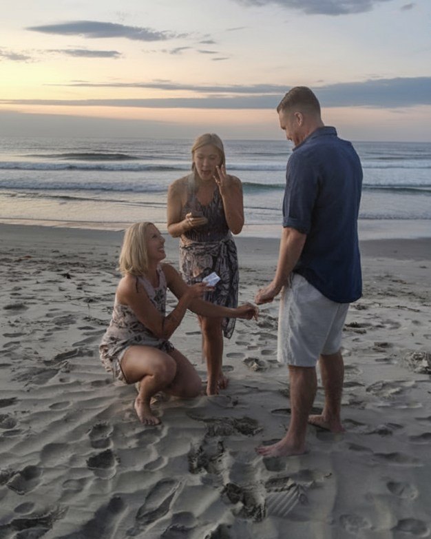 While on the Beach with My Husband, a Woman Ran Up, Knelt, and Said His Name…