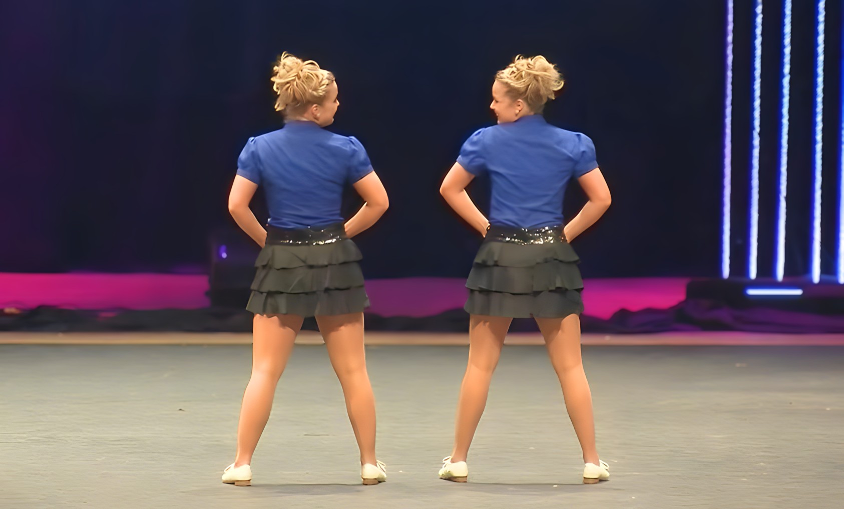 Two twin sisters spent years practicing for the Clog Dancing Grand Championship. When the day finally came, their dance was so perfectly synchronized and well choreographed – they not only came in first place, but their performance went viral!