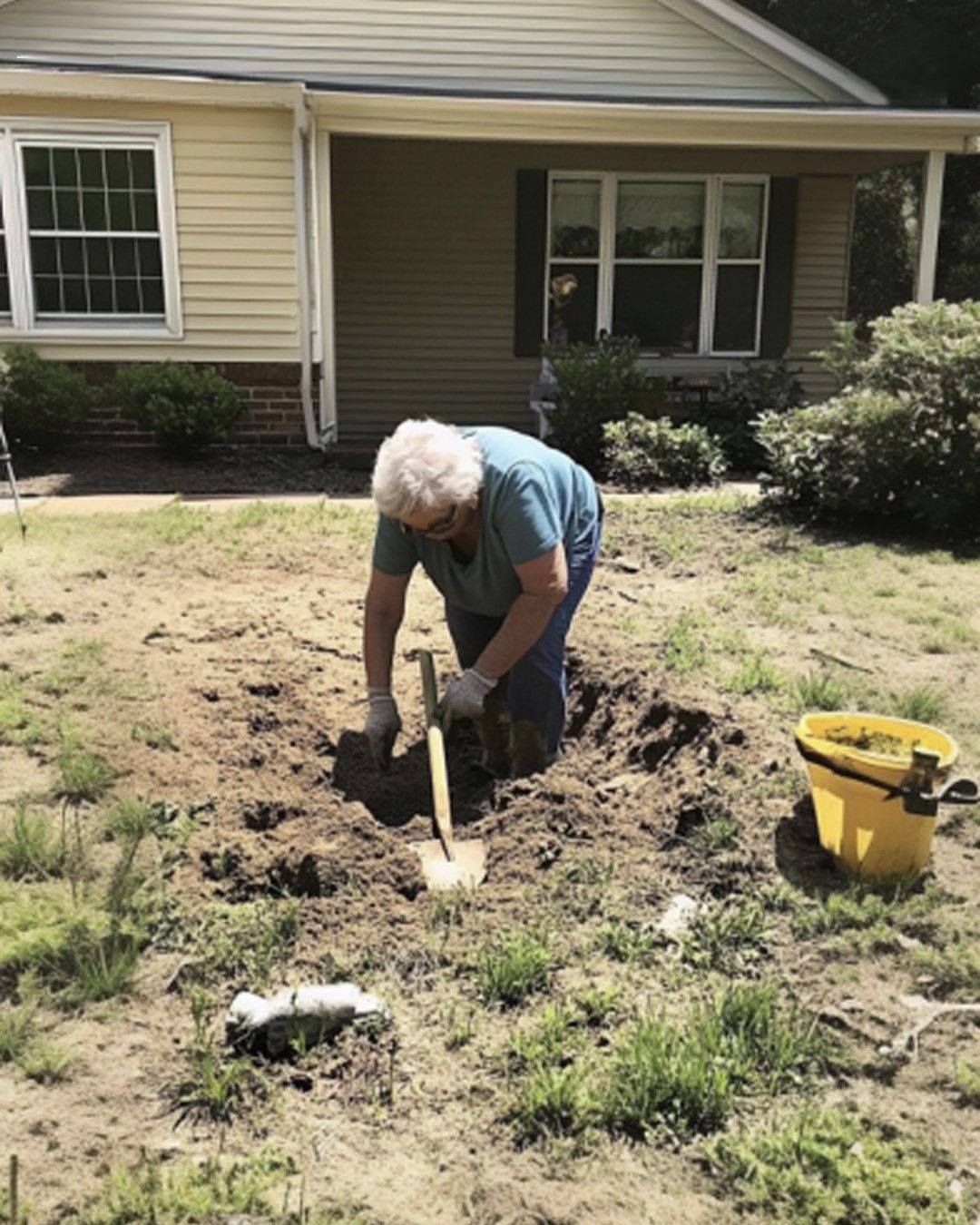 I Saw My Neighbor Faint While Digging in Her Yard, I Gasped as I Looked into the Hole She Dug