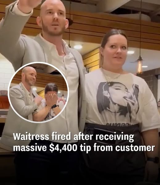 Waitress fired after getting $4,400 tip from happy customer