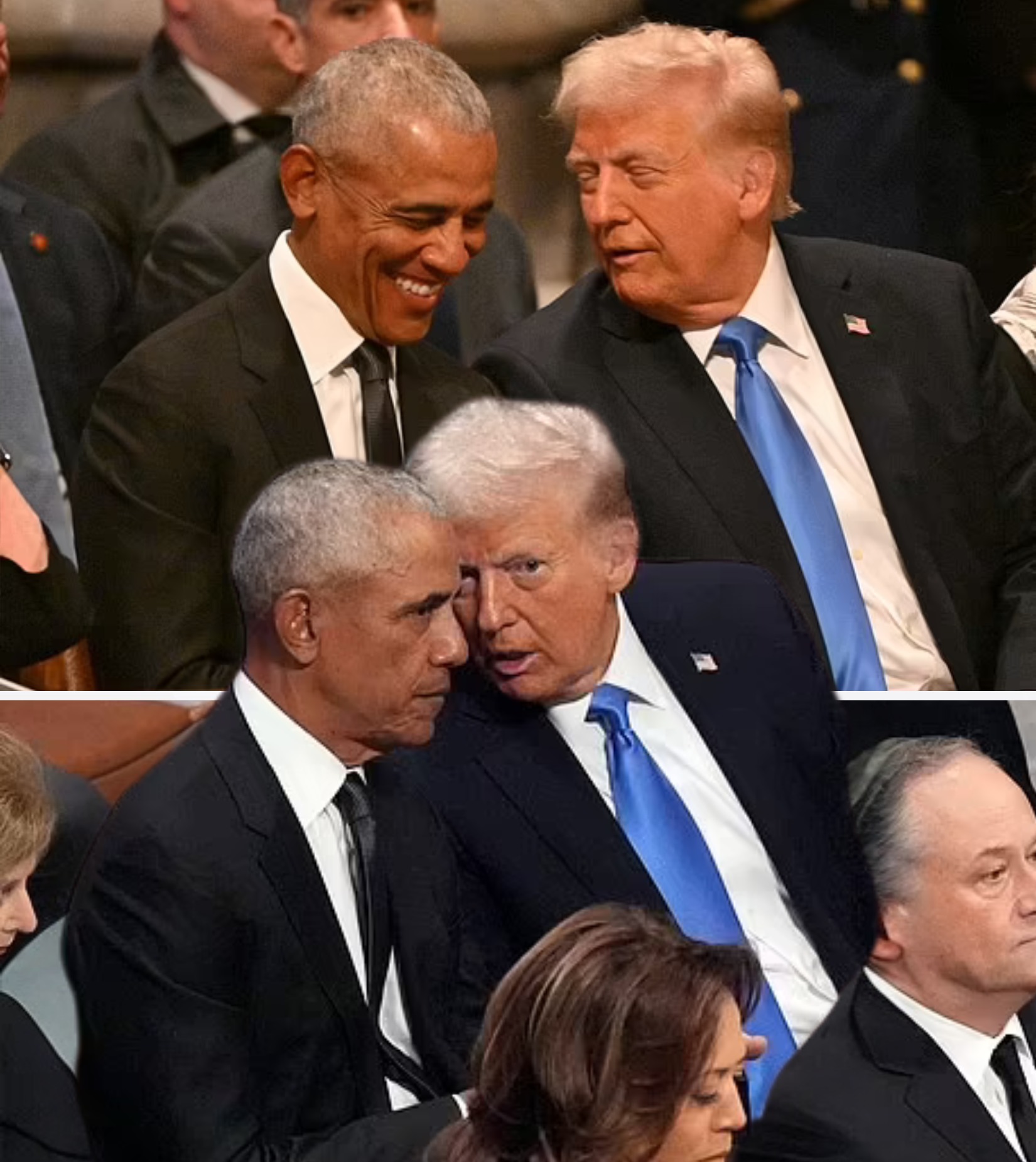 Lip reader reveals what Trump secretly told Obama during their chat at Jimmy Carter’s funeral