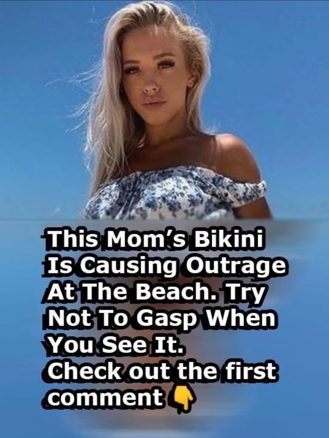 A momโs bikini on the beach is causing a stir