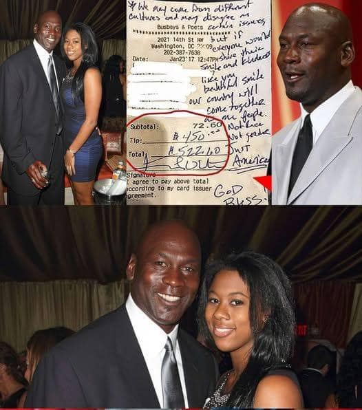 Black Waitress Serves Michael Jordan, Finds Note on Check, and Bursts into Tears