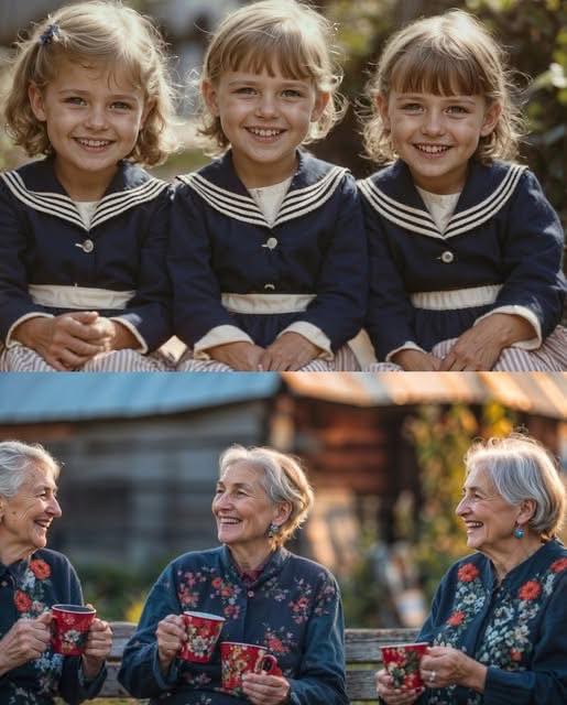 Three sisters (triplets) celebrated their 80th birthday together!😍❤
