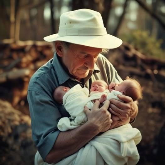 An elderly man found three abandoned babies on his farm