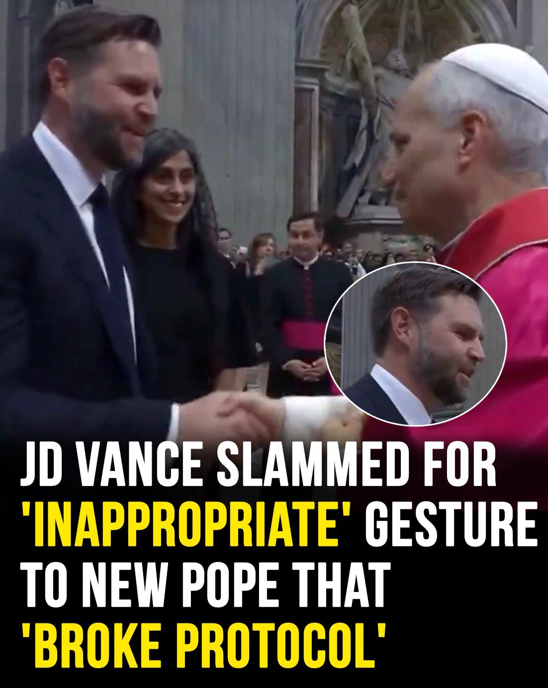 JD Vance slammed for Pope Leo gesture that broke protocol