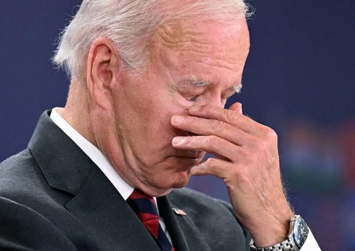 Joe Biden with tears in his eyes make the sad announcement.