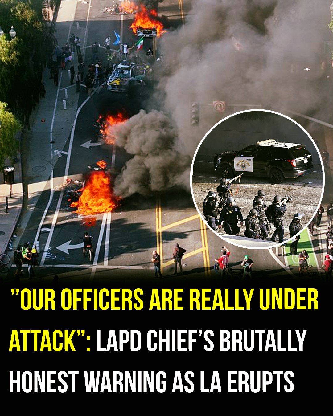 “Our officers are really under attack”: Explosives, firebombs fly in LA chaos