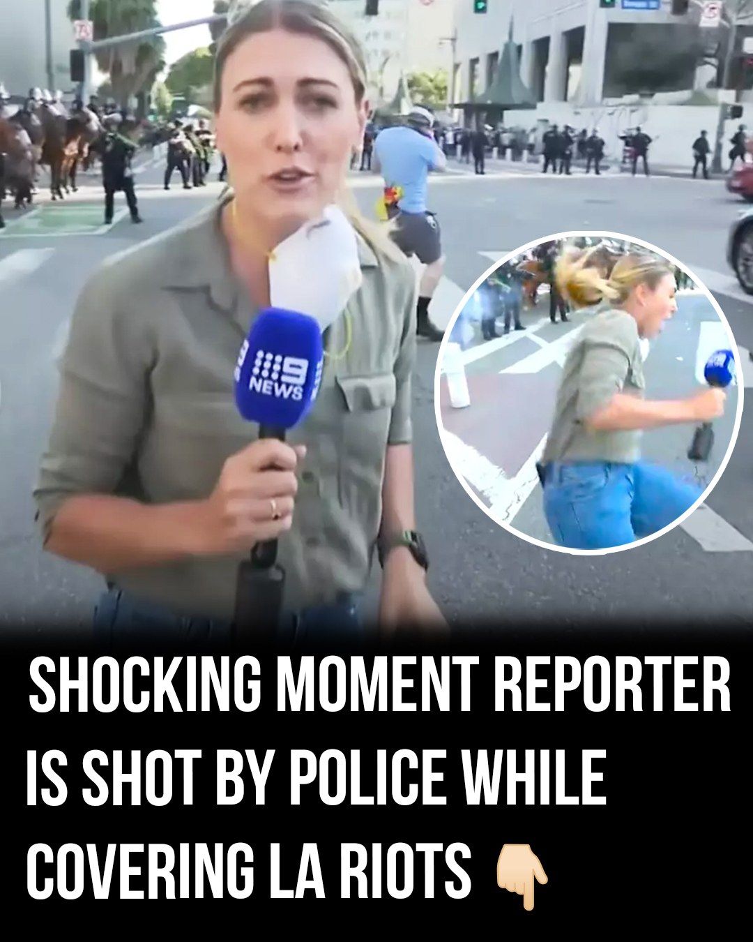 Reporter shot by police while filming LA riots