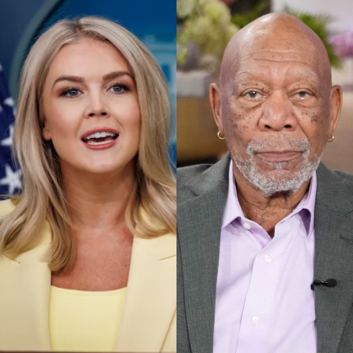 Karoline Leavitt mercilessly lectured Morgan Freeman on the topic of R@CIST and INEQUALITIES on live TV!-Pic