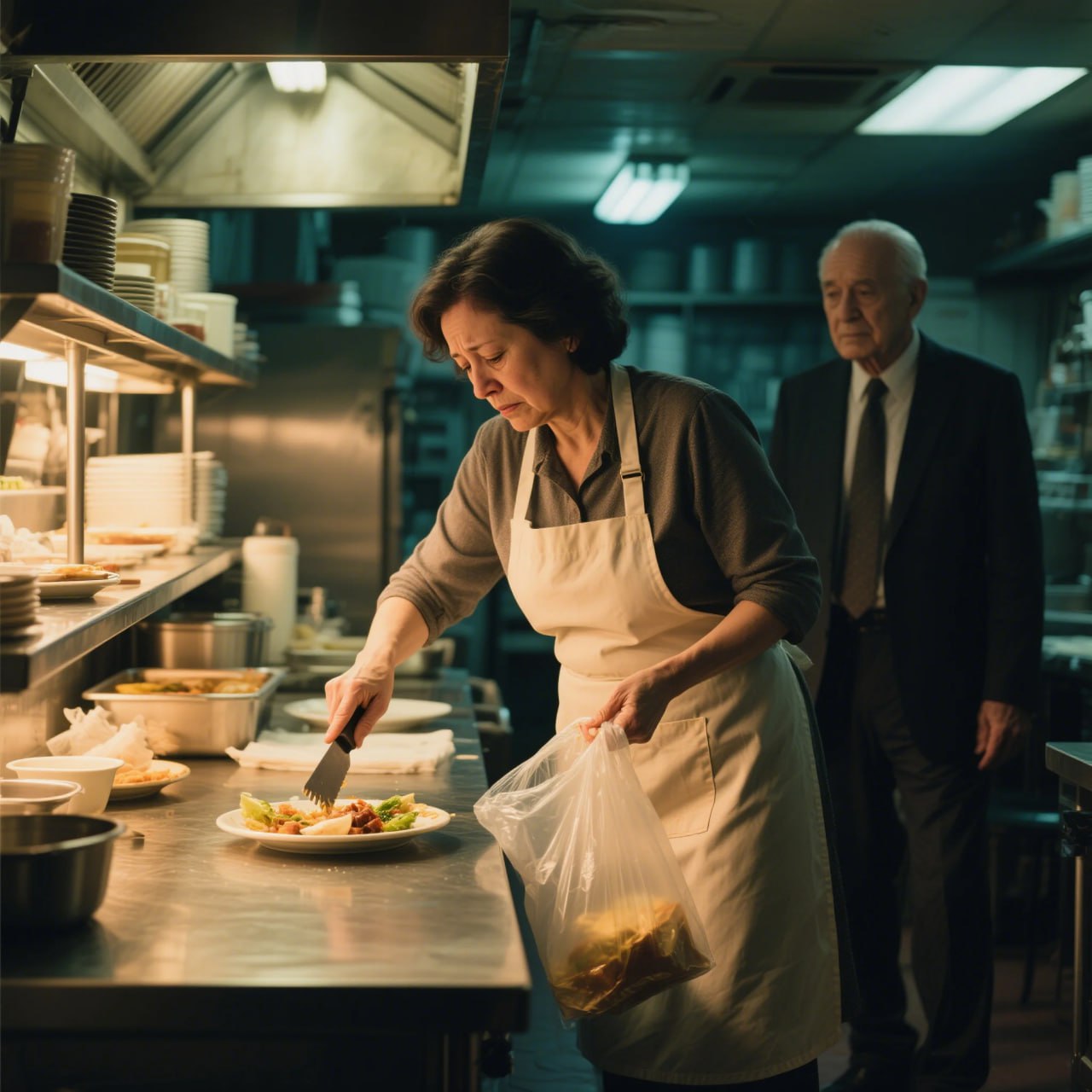 Restaurant Owner Discovers Cleaner Collects Leftovers for Her Kids—and Responds with Compassion