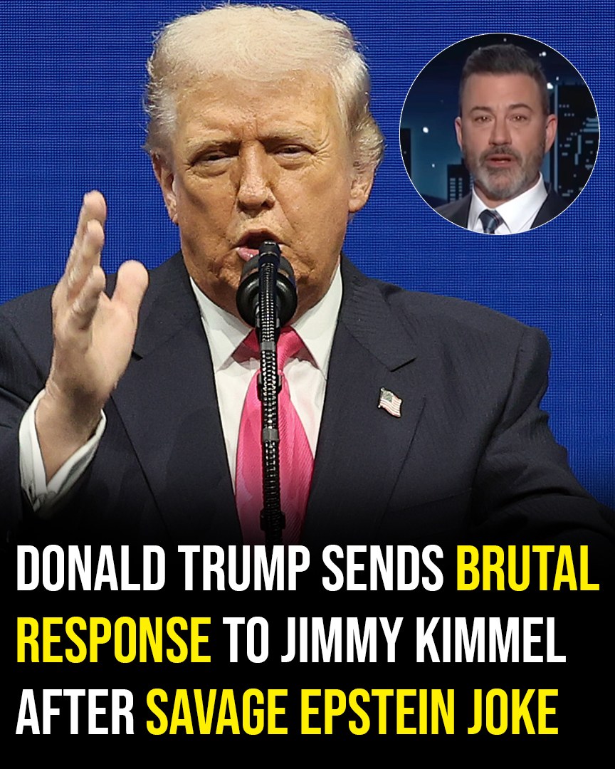 Trump hits Jimmy Kimmel with a fierce comeback following the late-night host’s Epstein joke.
