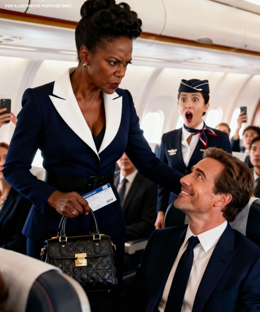 A black female billionaire’s first-class seat was stolen by a white passenger who hurled insults at her and the flight was immediately canceled…