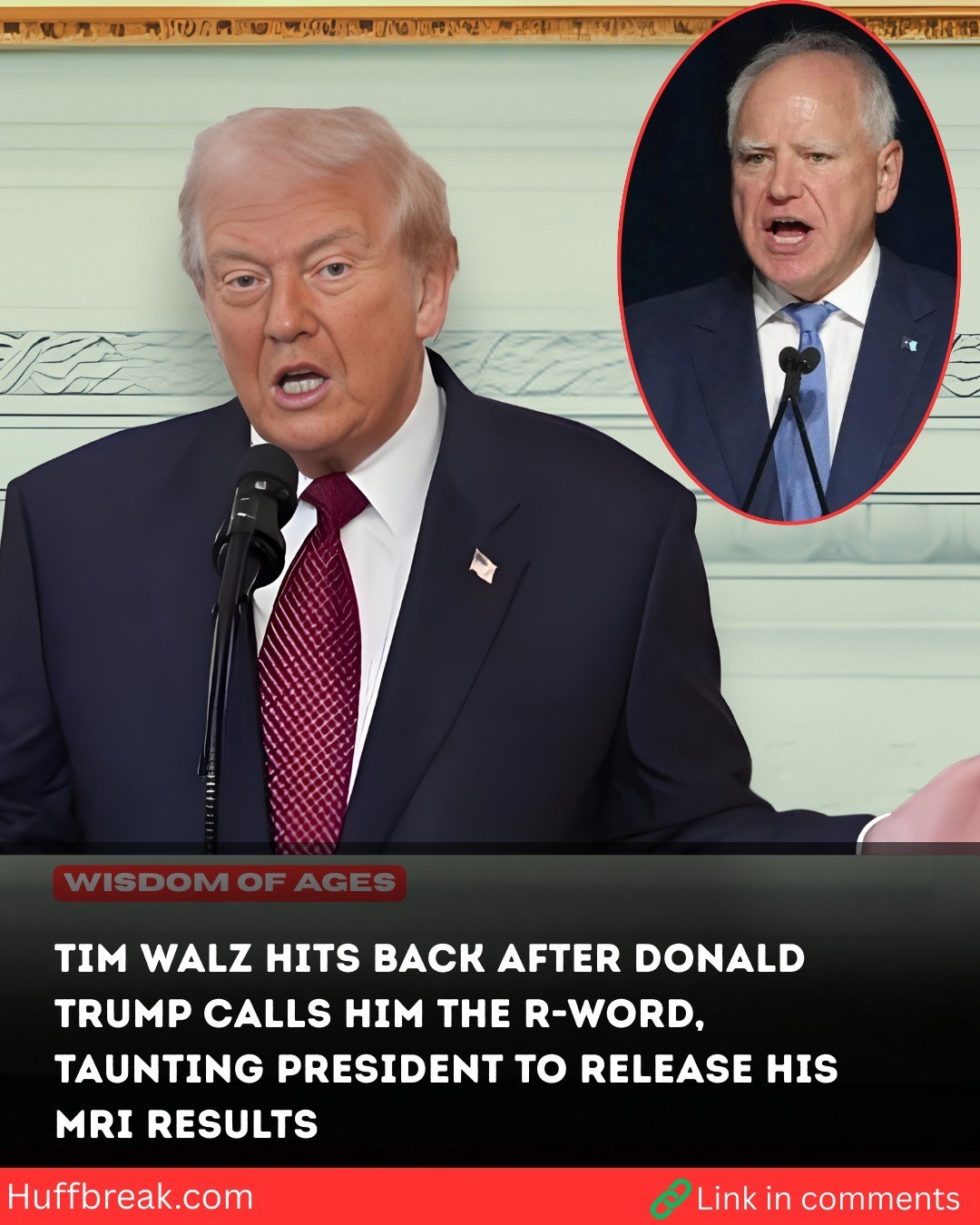 Tim Walz Fires Back After Trump Uses the R-Word, Challenging Him to Make His MRI Public