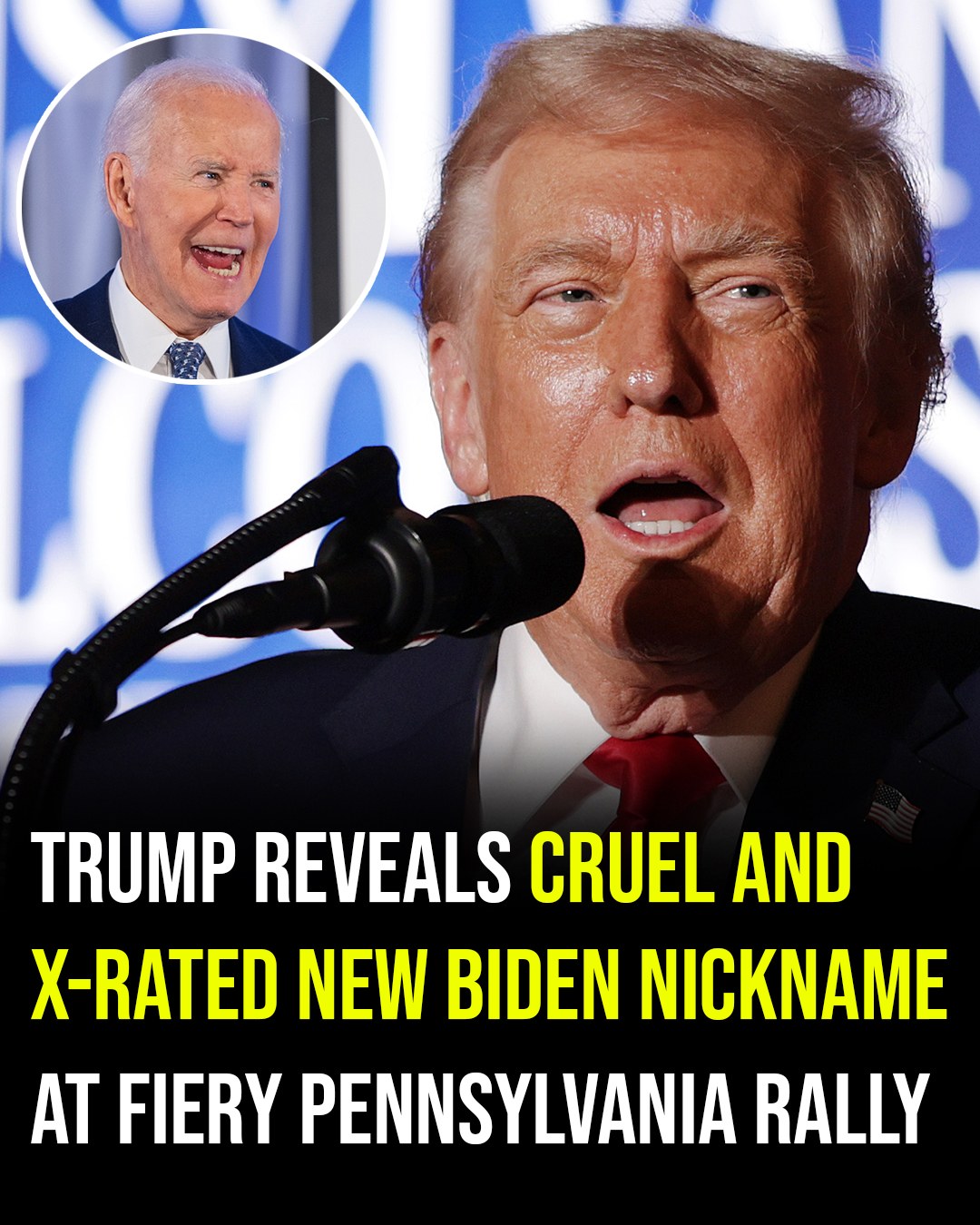 Trump Unveils Controversial and Adult-Themed New Biden Nickname at Heated Pennsylvania Rally