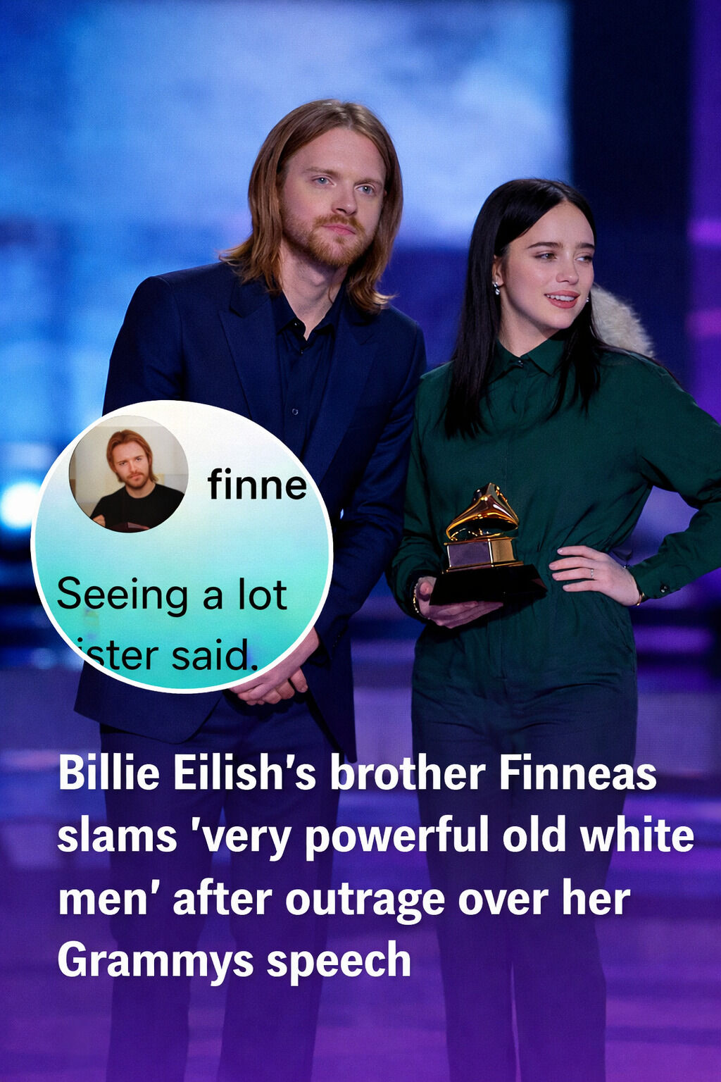 Billie Eilishโs Brother Finneas Addresses Backlash After Her Grammys Speech