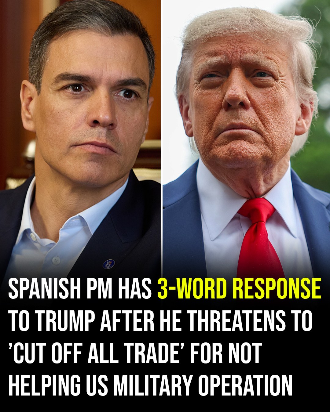 Three-Word Reply from Spain’s Prime Minister to Trump’s Trade Warning