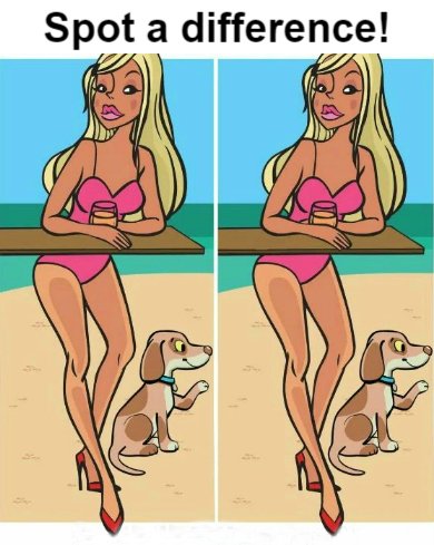 Spot the Difference: The Woman on the Beach