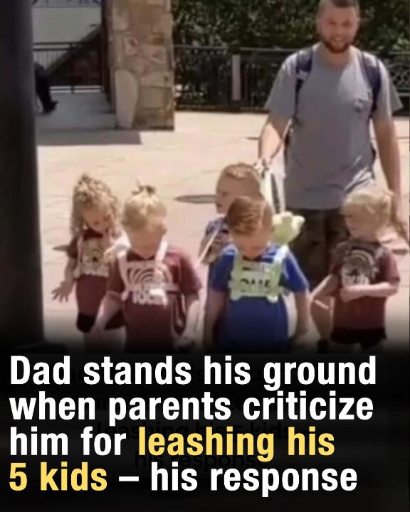 HUMAN OR ANIMAL? Internet erupts after a father of five shares his surprising method for keeping his children safe in public