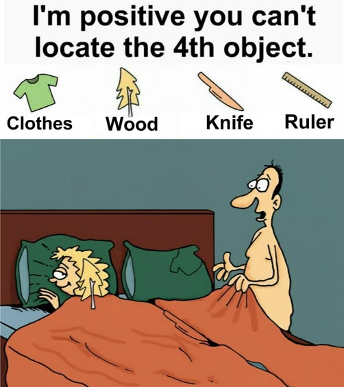 Find Clothes, Wood, Knife, Ruler.