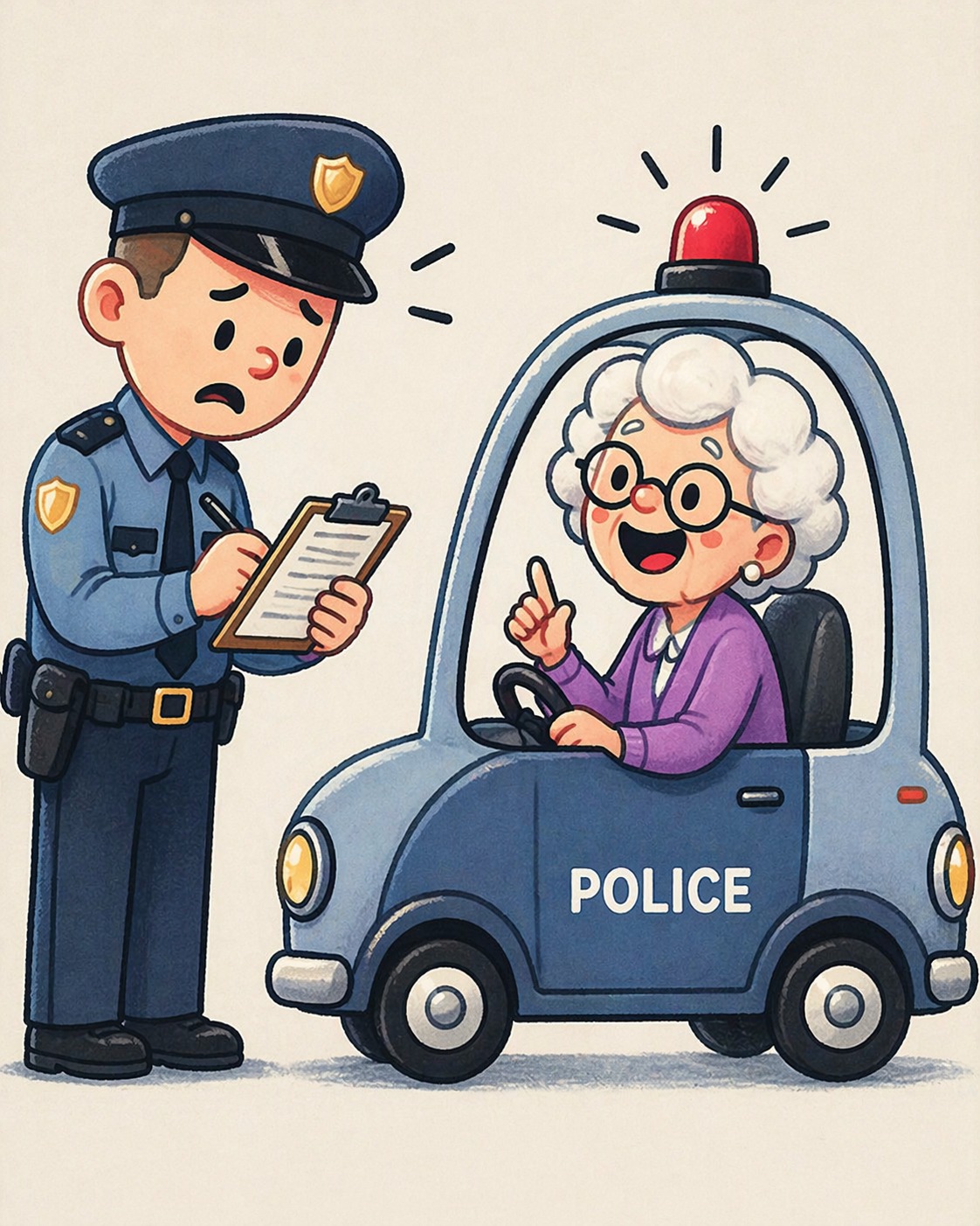 Officer Stops Elderly Driver — Her Unexpected Humor Lightens the Moment