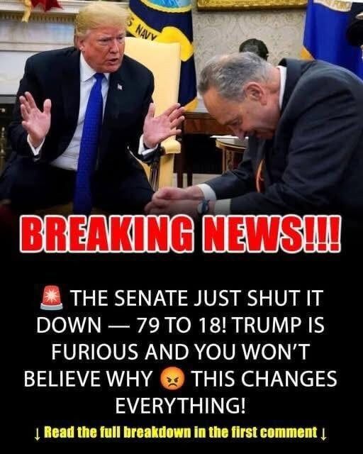 SENATE JUST SHOCKED TRUMP 79-18! STD!