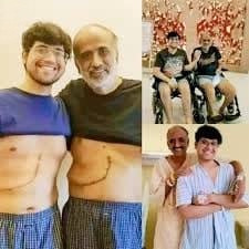 “A son who gave part of his liver to save his father tragically passed away.”