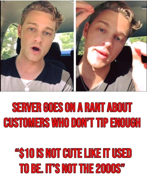 A server went viral after venting about customers who don’t tip enough, saying “$10 just isn’t what it used to be. This isn’t the 2000s anymore.” (Check first in all comments👇)