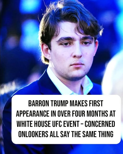 Barron Trump made a rare public appearance at a White House UFC event, drawing attention after months out of the spotlight.