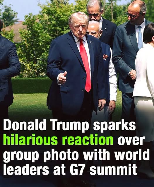 Donald Trump Draws Attention During Group Photo at the G7 Summit, sparks hilarious reaction