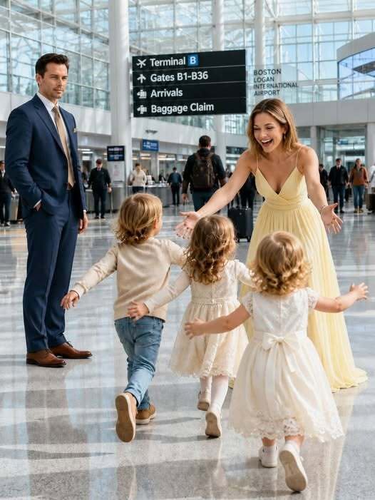 He Told Me to Raise the Baby Alone—Eighteen Months Later, He Saw Three Toddlers at Boston Logan Airport and Realized What He Had Lost