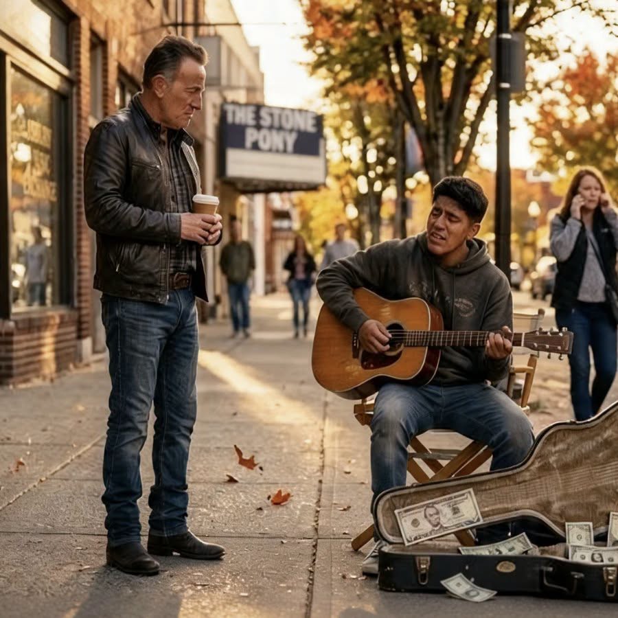 A 19-Year-Old Street Musician Plays Born to Run on the Street – Bruce Springsteen Joins Him