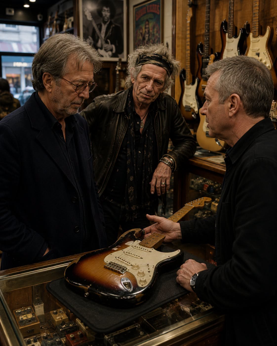 Shop Owner Offered Eric Clapton ยฃ450 for a ยฃ12,000 Guitar โ Then KEITH RICHARDS Stepped In