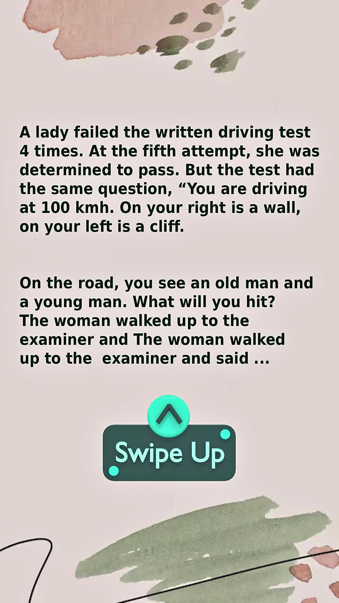 Video: A lady failed the written