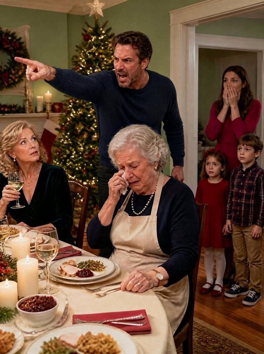 At Christmas dinner, in the house I had owned for thirty-one years, my son-in-law pointed at my chair and said, โYou canโt sit there.โ His mother was already sitting in my place, drinking my wine, at the table I had spent two days preparing. My daughter looked down, too afraid to defend me. So I picked up my coat and left them with the mealโbut not the house.