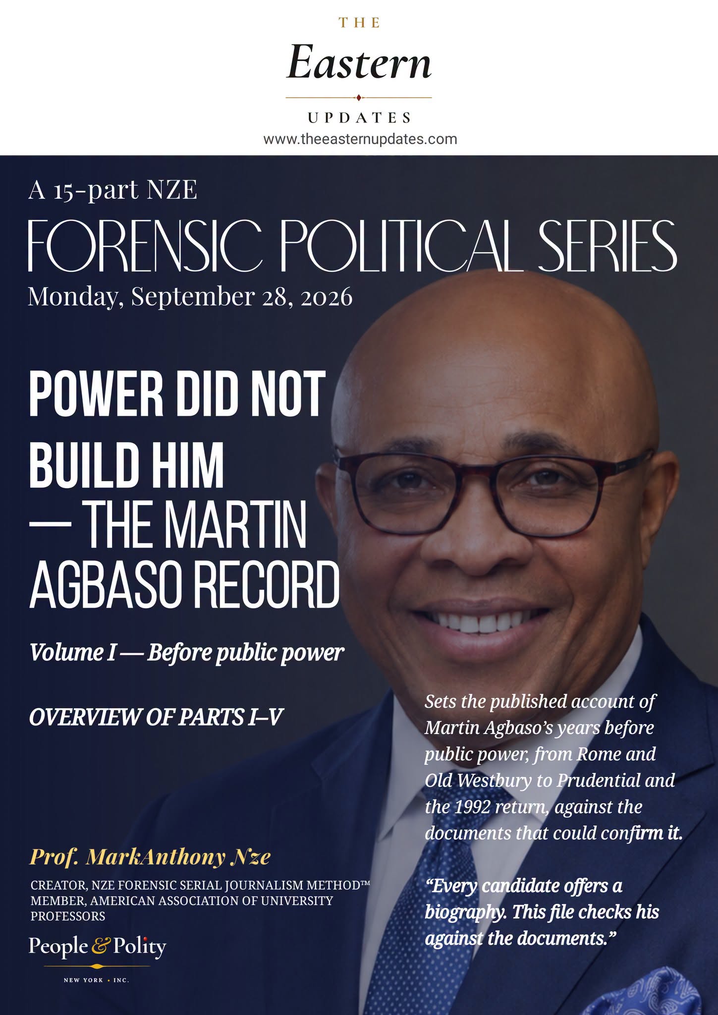 Power Did Not Build Him โ The Agbaso Record, Vol. I Overview